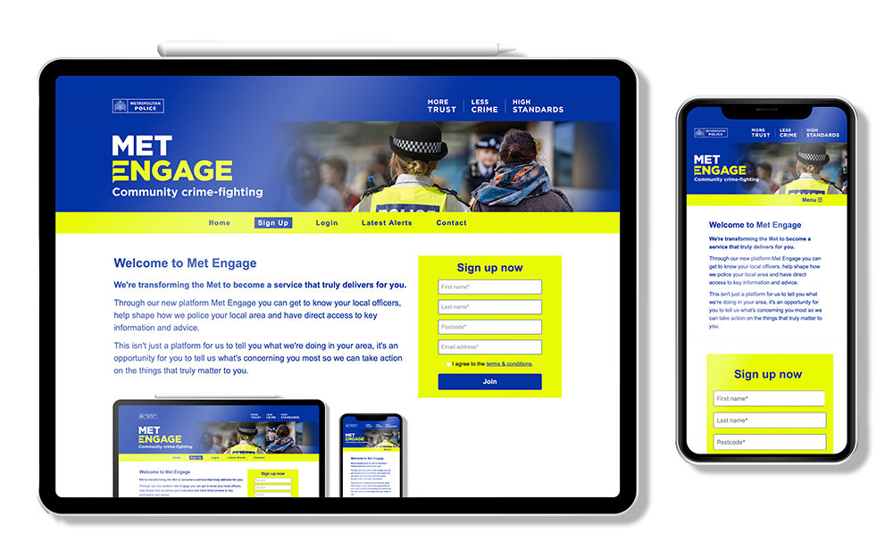Met Engage viewed from mobile devices
